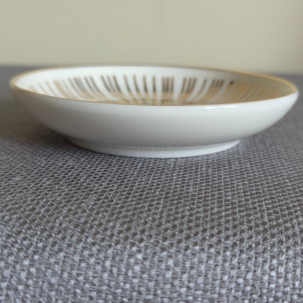 Idlewood Mid-Century Sun Ceramic Celestial Trinket Dish Catchall 10K Gold Rim - Picture 4 of 10